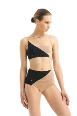 Poledancerka Movement High-Low Shorts -Black/Nude 01