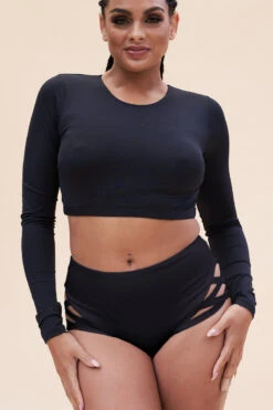 Lunalae Gia Long Sleeved Top - Recycled Black -Rad Store 1063TP 2