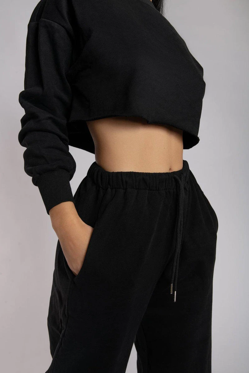 CXIX Oversized Cropped Jumper - Black 6 CXIX Oversized Cropped Jumper - Black - Image 4