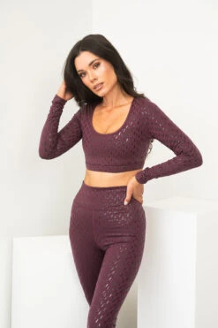 Lunalae Sticky Grip Long Sleeved Top - Recycled Mulberry