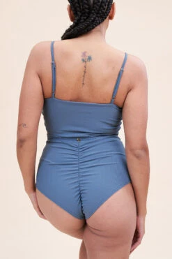 Lunalae High Waist Shorts - Ribbed Steel Blue -Rad Store 221011 LunaLae 06 0273 1