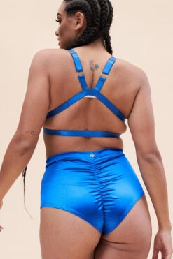 Lunalae High Waist Shorts - Satin Electric Blue -Rad Store 221011 LunaLae 35 1477