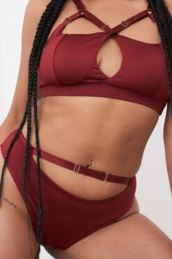 Lunalae Hannah Low Waist Bottoms - Recycled Burgundy 10 Lunalae Hannah Low Waist Bottoms - Recycled Burgundy -Rad Store 221011 LunaLae 49 1976