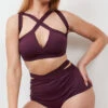 Lunalae Tia Strappy Crossover Top - Recycled Mulberry -Rad Store 230329 LUNALAE 11 0549