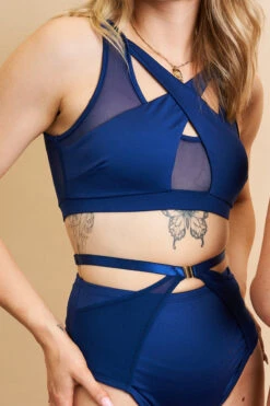 Lunalae Katherine Cross Over Top - Recycled Navy -Rad Store 230329 LUNALAE 28 1064