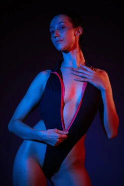 Rolling Electric Bodysuit - Black/Neon Pink