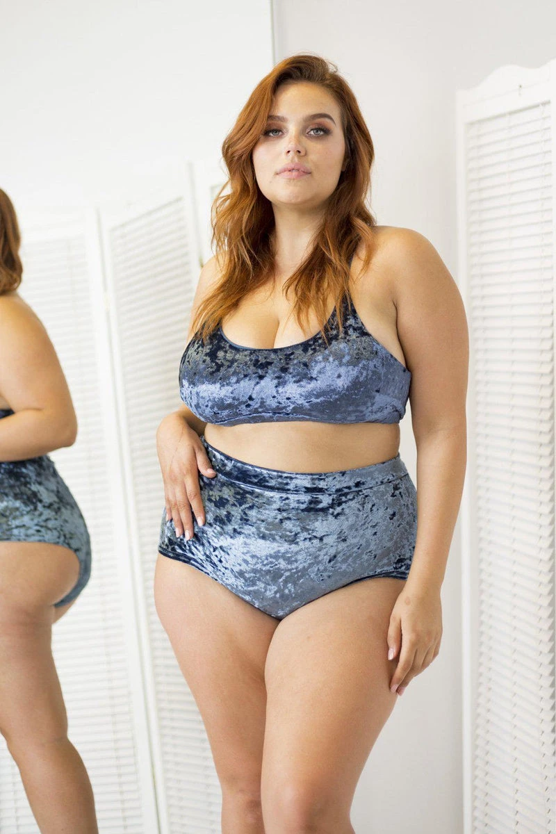 Lunalae Delphine Top - Gunmetal Velvet 5 Lunalae Delphine Top - Gunmetal Velvet - Image 3