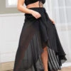 Lunalae High Waist Wrap Dance Skirt - Black
