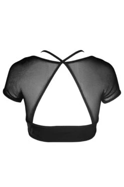 Hamade Activewear Mesh Hollow Front Crop Top - Black -Rad Store AW04 2