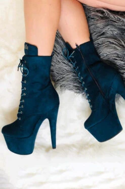 Hella Heels BabyDoll 7inch Boots - Teal 11 Hella Heels BabyDoll 7inch Boots - Teal -Rad Store BDTeal7Inch2