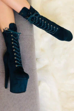 Hella Heels BabyDoll 7inch Boots - Teal 10 Hella Heels BabyDoll 7inch Boots - Teal -Rad Store BDTeal7Inch5