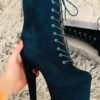 Hella Heels BabyDoll 8inch Boots - Teal -Rad Store BDTeal8Inch3