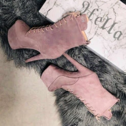 Hella Heels BabyDoll 7inch Boots - Lilac Mink -Rad Store BD Mink 8 inch 2