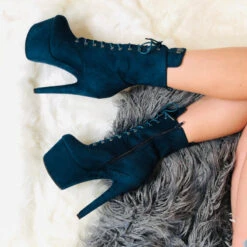 Hella Heels BabyDoll 7inch Boots - Teal 13 Hella Heels BabyDoll 7inch Boots - Teal -Rad Store BD Teal 7 Inch 2