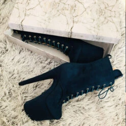 Hella Heels BabyDoll 8inch Boots - Teal -Rad Store BD Teal 8 Inch 4