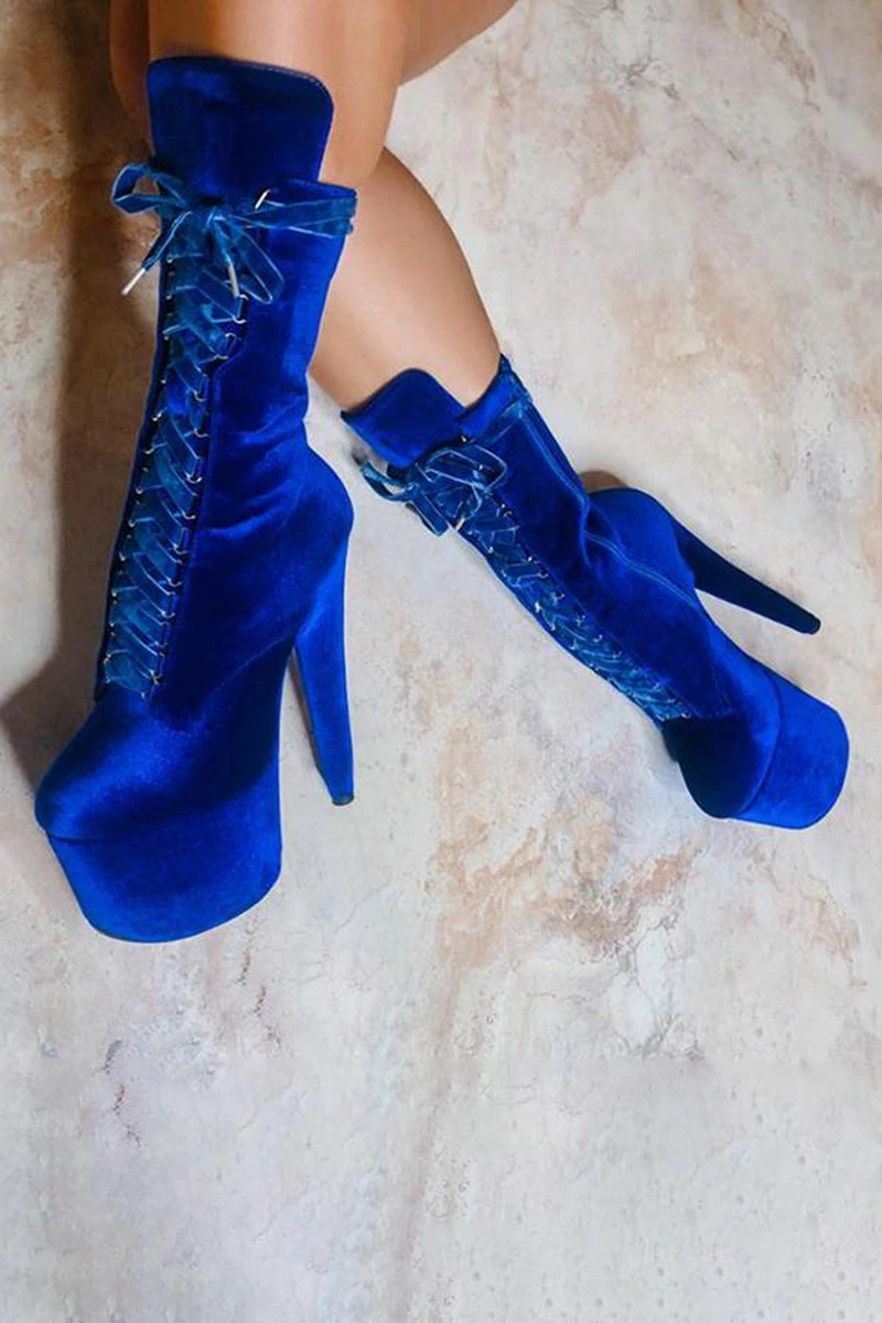 Hella Heels BabyDoll Velvet 7inch Boots - King Pin 4 Hella Heels BabyDoll Velvet 7inch Boots - King Pin - Image 2