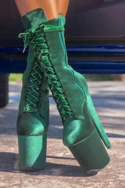 Hella Heels BabyDoll Velvet 8inch Boots - NY Gangster -Rad Store BabyDollVelvet8inchBoots NYGangster1