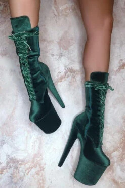 Hella Heels BabyDoll Velvet 8inch Boots - NY Gangster -Rad Store BabyDollVelvet8inchBoots NYGangster2