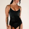 CXIX Baddies Garter Bodysuit - Onyx -Rad Store BaddiesGarterBodysuitBlackFront