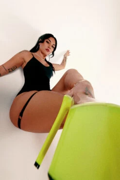 CXIX Baddies Garter Bodysuit - Onyx -Rad Store BaddiesGarterBodysuitBlackWideAngle1