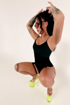 CXIX Baddies Garter Bodysuit - Onyx -Rad Store BaddiesGarterBodysuitBlackWideAngle3 1