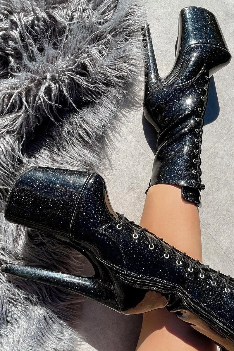 Hella Heels The Glitterati 8inch Boots - Sin City 3 Hella Heels The Glitterati 8inch Boots - Sin City