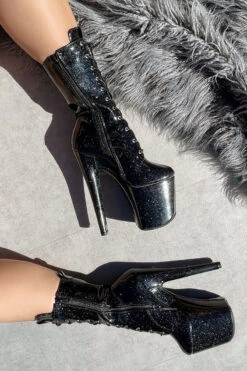 Hella Heels The Glitterati 8inch Boots - Sin City 7 Hella Heels The Glitterati 8inch Boots - Sin City -Rad Store Blacksincityglitter8inchpoledancehighboot 3