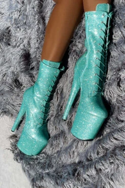 Hella Heels The Glitterati 8inch Boots - Baby Blues -Rad Store Bluebabybluesglitter8inchpoledancehighboot 1