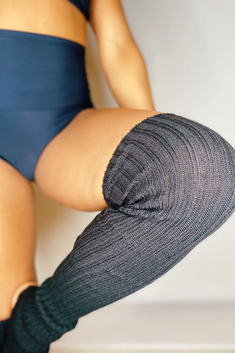 Thigh High Legwarmers - Black 5 Thigh High Legwarmers - Black - Image 3