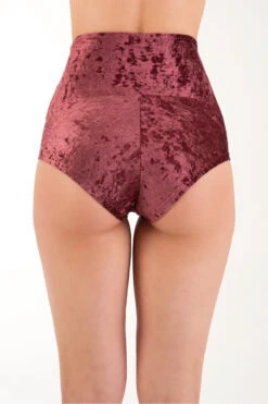 Dragonfly Betty High-Waisted Shorts - Velvet Amaranth -Rad Store DF Velvet Betty shorts amaranth3