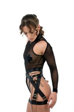 Naughty Thoughts XXX Rated See Through Bodysuit - Black -Rad Store DL 09681copy
