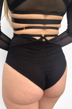 Lunalae Sasha V Cut Out Long Sleeve Top - Recycled Black Mesh -Rad Store Drop4Wholesale MeshRelease backdetail 994c72d1 f0a4 474a 9ef8 39f2c97ce1f8
