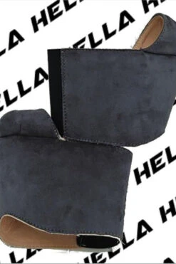 Hella Heels Classique Shoe Protector - Dark Grey Faux Suede