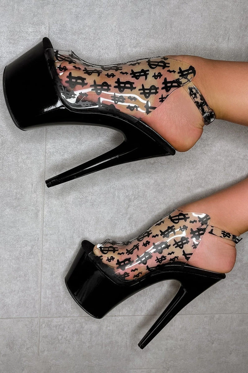 Hella Heels Make It Reign 7inch Stilettos - Black 3 Hella Heels Make It Reign 7inch Stilettos - Black