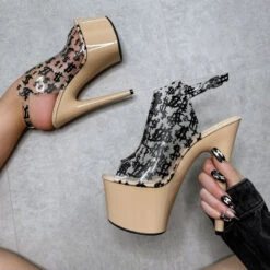 Hella Heels Make It Reign 7inch Stilettos - Sand -Rad Store EmpireKicksMakeitReignSand7inchpoledanceShieldStiletto 2