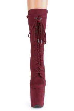 Pleaser USA Flamingo-1050FS Faux Suede 8inch Pleaser Boots - Burgundy -Rad Store FLAMINGO 1050FS BYFS M01