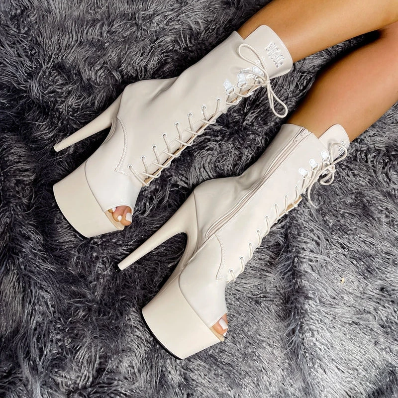 Hella Heels LipKit Open Toe 7inch Boots - No Angel 6 Hella Heels LipKit Open Toe 7inch Boots - No Angel - Image 4