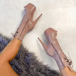 Hella Heels LipKit Open Toe 7inch Boots - Boujee -Rad Store File 026 Edit