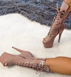 Hella Heels LipKit Open Toe 7inch Boots - Boujee -Rad Store File 028 Edit