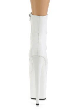 Pleaser USA Flamingo-1020LWR 8inch Real Leather Boots - Matte White -Rad Store Flam1020LWRWhiteBack 1