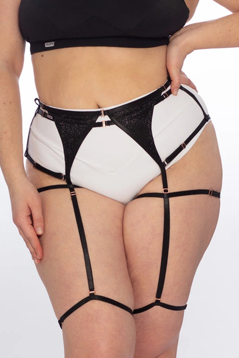 Queen Garter Belt - Black Shine 3 Queen Garter Belt - Black Shine