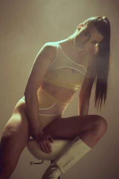 Hamade Activewear High Cut Bottoms - Beige -Rad Store HM 61