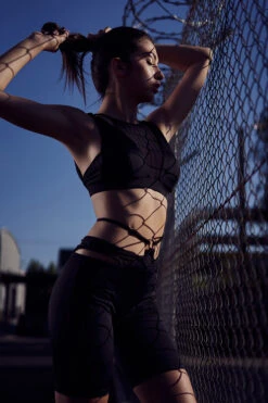 Hamade Activewear O-Ring Cycling Shorts - Black -Rad Store HighNeckMeshStripeTop5