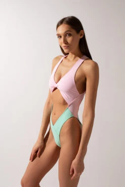 Shark Polewear Benita Bodysuit - Baby Pink/Mint -Rad Store IMG 0148