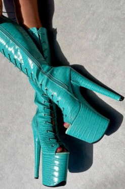 Hella Heels Killing Eve Open Toe Knee High Boots - 8inch -Rad Store IMG 0264