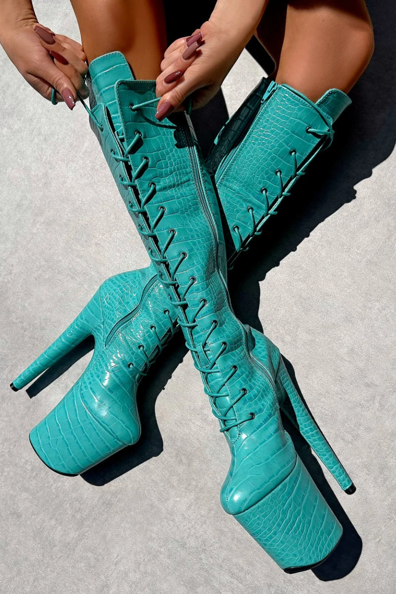 Hella Heels Killing Eve Knee High Boots - 8inch 3 Hella Heels Killing Eve Knee High Boots - 8inch