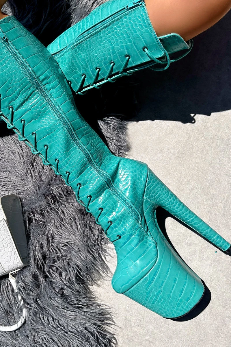 Hella Heels Killing Eve Knee High Boots - 8inch 7 Hella Heels Killing Eve Knee High Boots - 8inch - Image 5