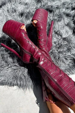 Hella Heels I Don't Bite Open Toe Knee High Boots - 8inch -Rad Store IMG 0417 3ccaaee5 5712 4257 bf08 52e59be1e1fa