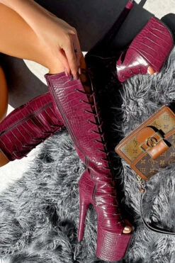 Hella Heels I Don't Bite Open Toe Knee High Boots - 8inch -Rad Store IMG 0430 545135e9 1e02 42a2 b4a3 b6ffe61a3803