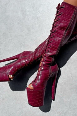 Hella Heels I Don't Bite Open Toe Knee High Boots - 8inch -Rad Store IMG 0441